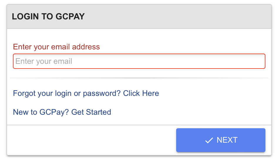 New GCPay Login