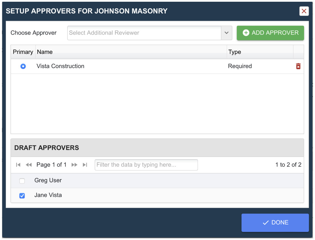 Set Up Approvers