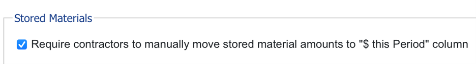 Stored Materials