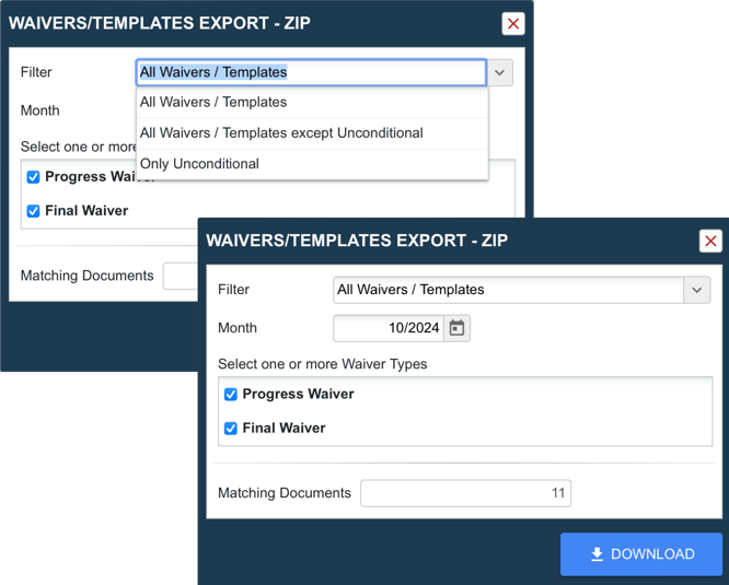 We are excited to announce the release of our Waivers/Templates Export, which will officially replace the Unconditional Waiver Report.